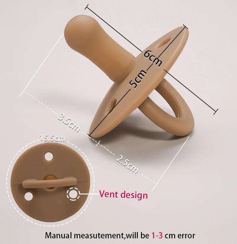 Chupeta de Silicone para Bebês, segura e livre de BPA, em cores sólidas