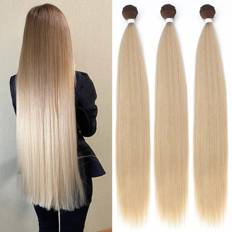 Pacotes de Cabelo Sintético Liso e Longo para Extensões