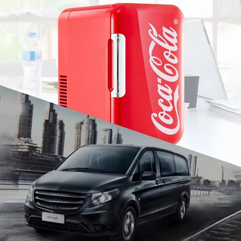 Mini Geladeira Coca-Cola 6L, multifuncional para casa e carro, quente e fria