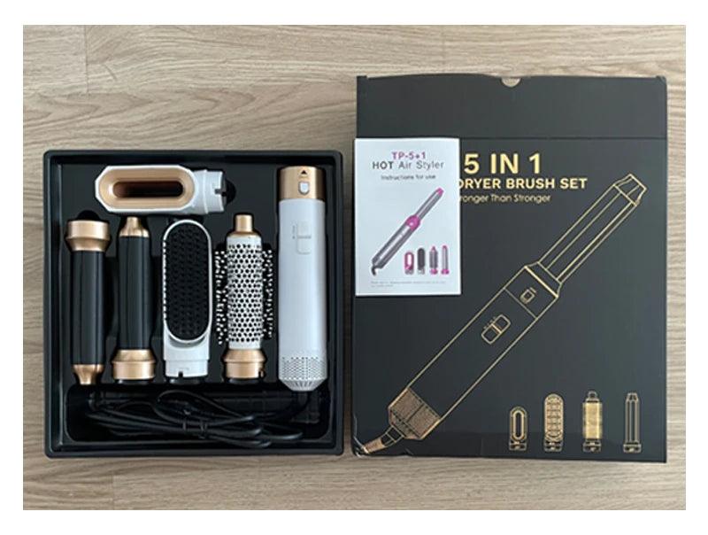 Kit Profissional com Secador, Pente Quente e Modelador de Cabelo 5 em 1