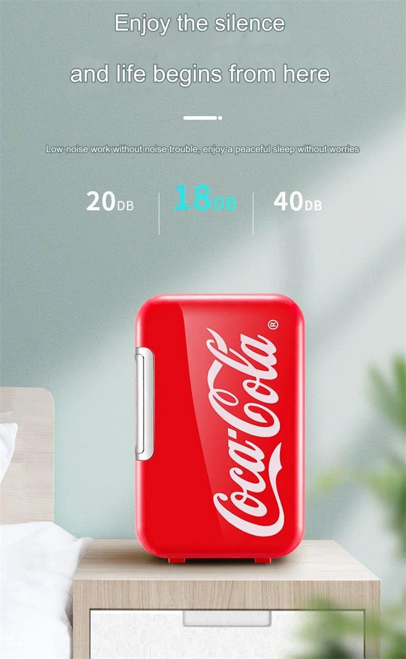 Mini Geladeira Coca-Cola 6L, multifuncional para casa e carro, quente e fria