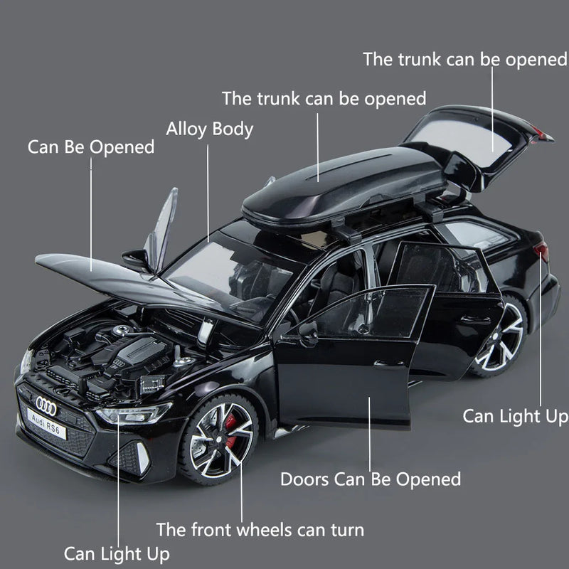 Miniatura de Carro Audi RS6 com Som e Luz