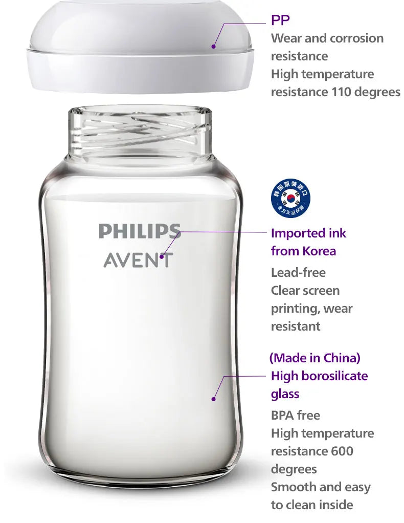 Frasco de Vidro Philips Avent para Bebês Recém-Nascidos - Anticólica