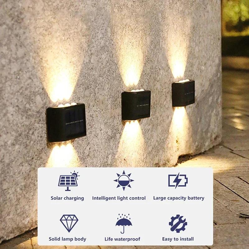 Luminária Solar de Parede para área externa, à prova d'água, iluminação para jardim e quintal