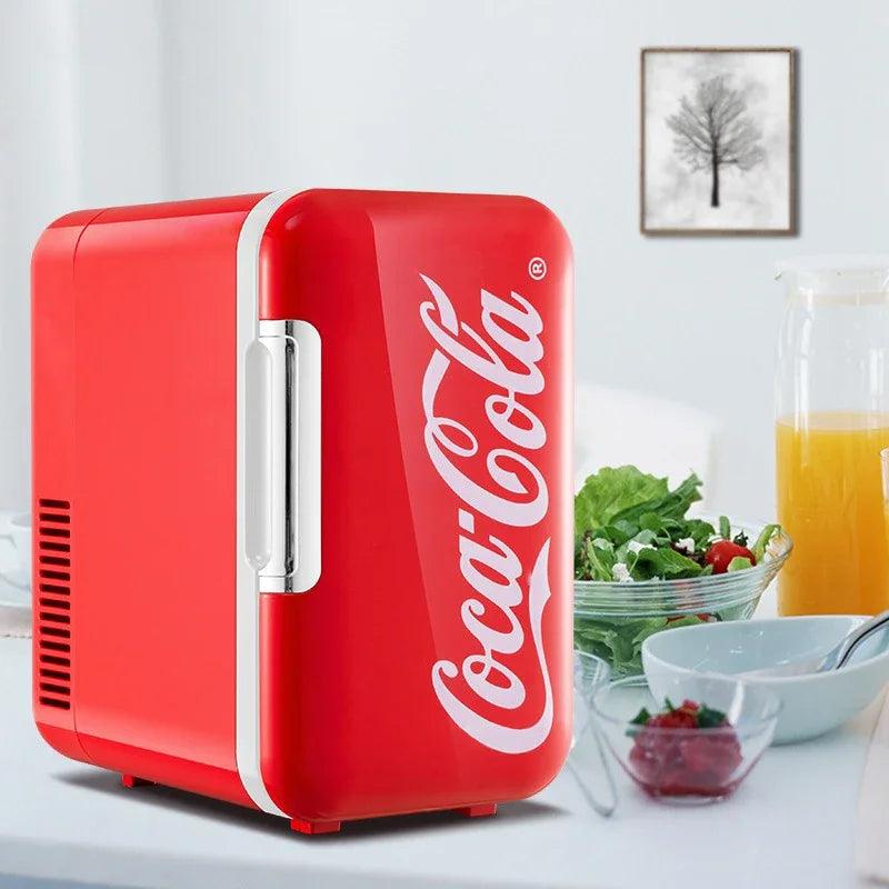 Mini Geladeira Coca-Cola 6L, multifuncional para casa e carro, quente e fria