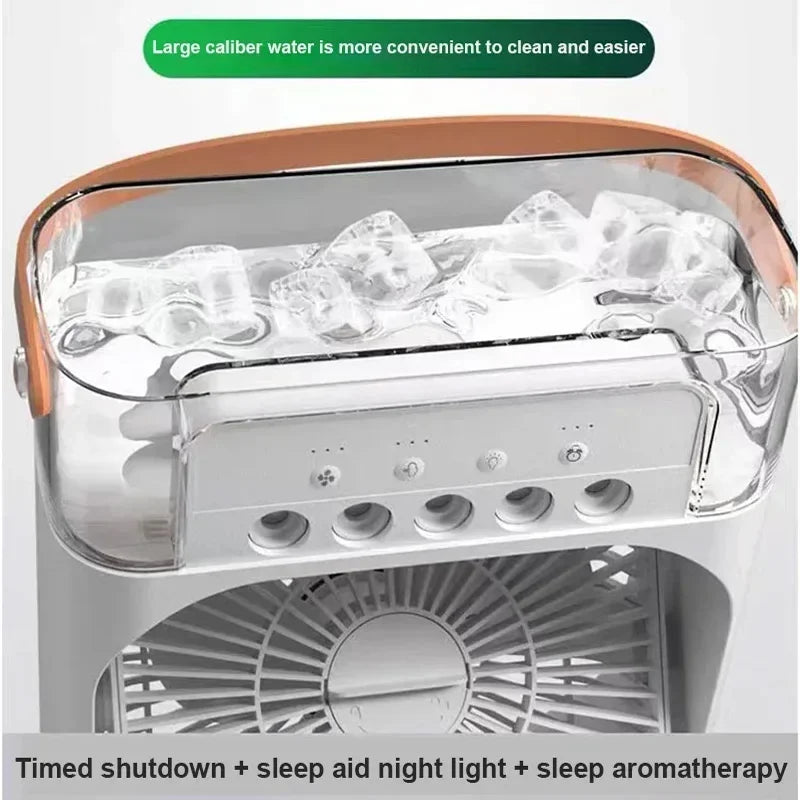 Ventilador Portátil com Luz Noturna e Umidificador de Ar