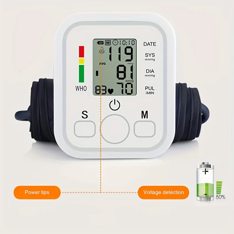 Monitor Digital Automático de Pressão Arterial para Braço - Medidor de Pulso e Batimentos Cardíacos