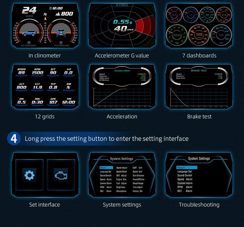 Display Digital para Carros com OBD e GPS