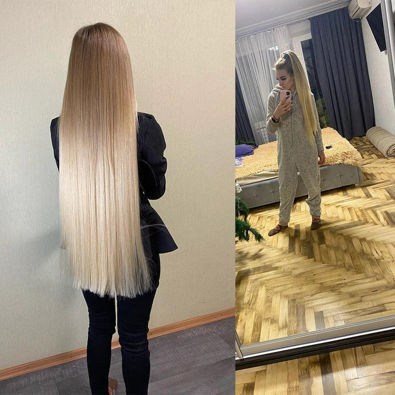 Pacotes de Cabelo Sintético Liso e Longo para Extensões